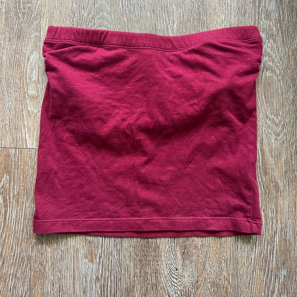 Zenana Outfitters Burgundy Tube Top
